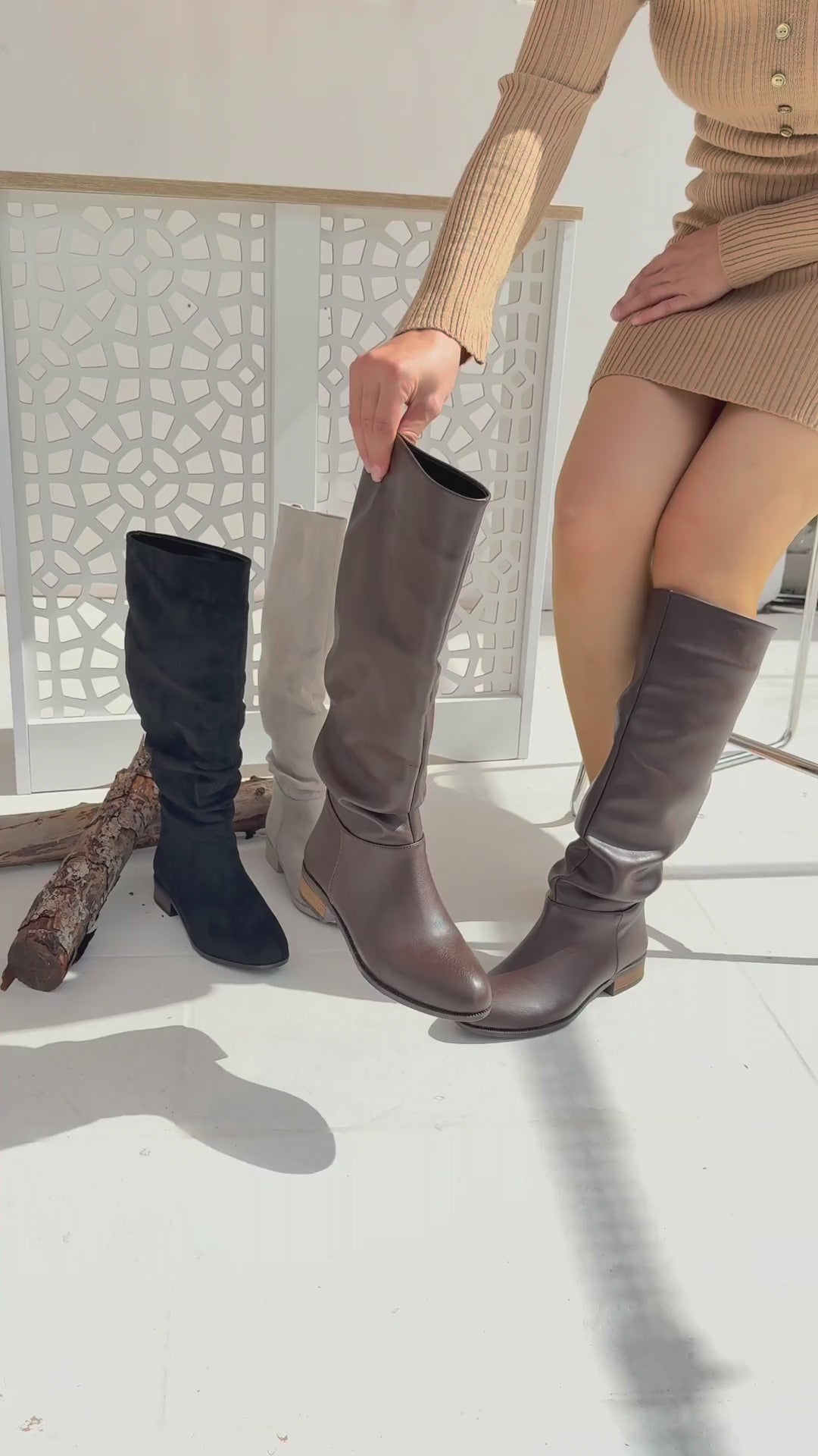 Winda Kahverengi Kadın Körüklü Çizme