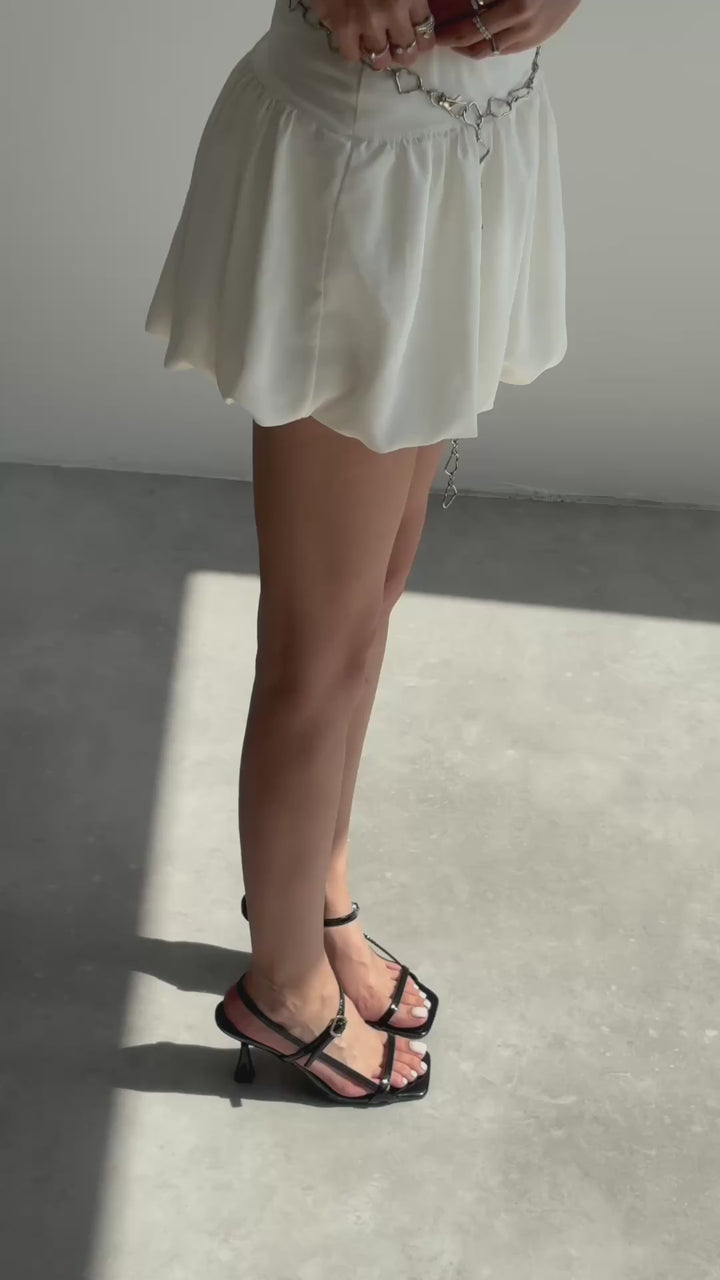 Rossie Kadın Siyah Rugan Açık Burun İnce Topuklu Ayakkabı