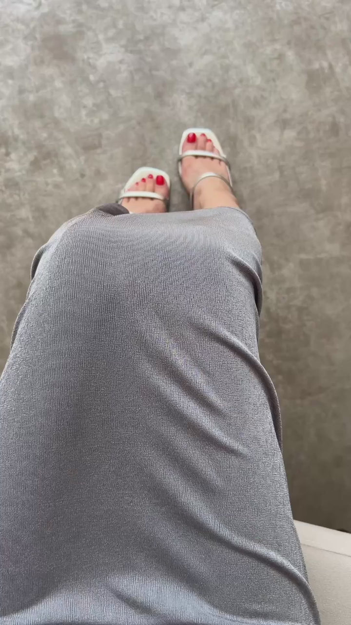 Rossie Kadın Gümüş Topuklu Abiye Ayakkabı