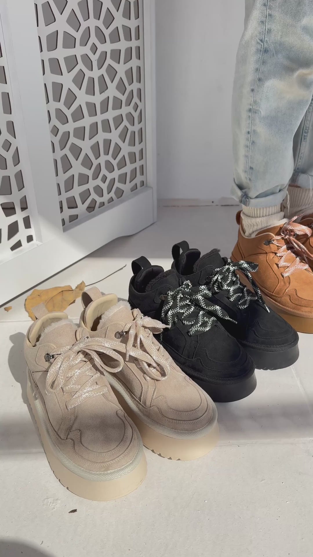 Muden Kadın Bej Süet Bağcıklı Bot