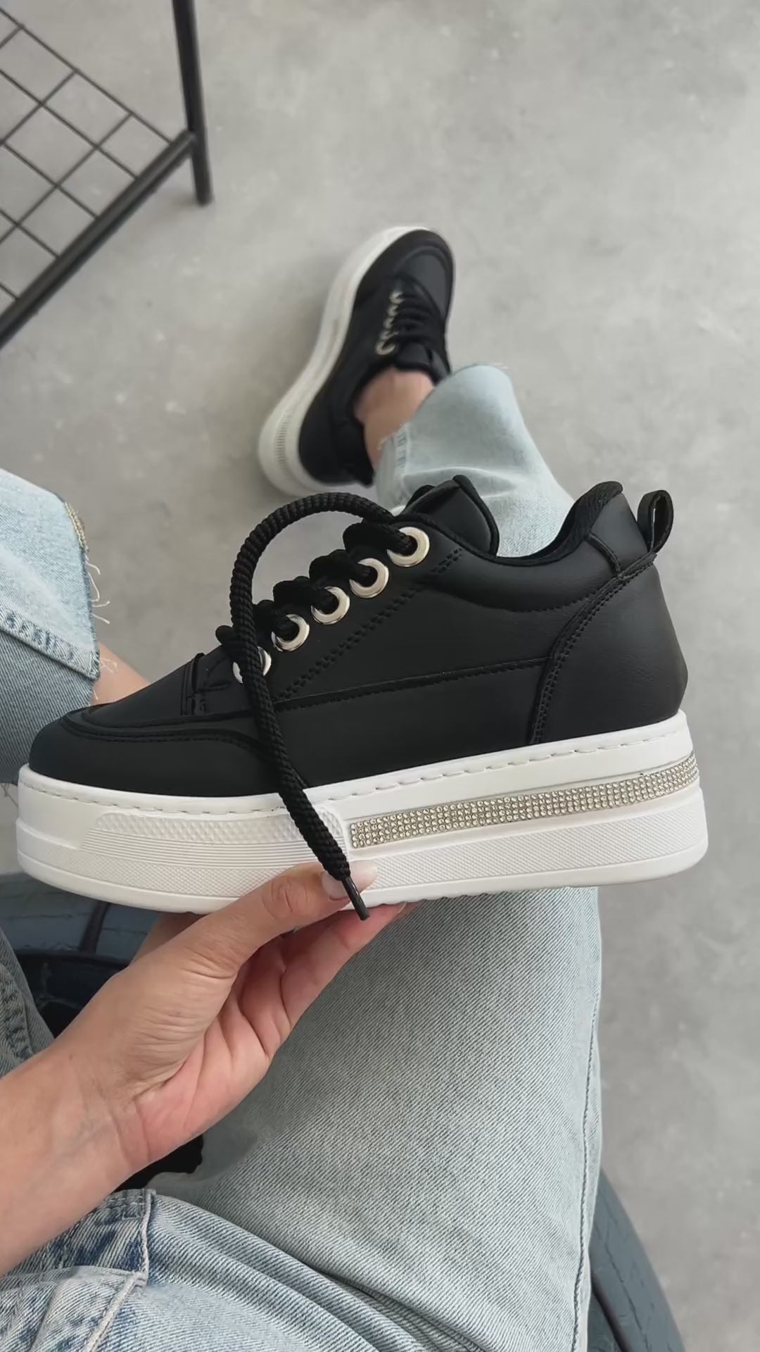 Alice Siyah Kadın Gizli Topuklu Sneaker