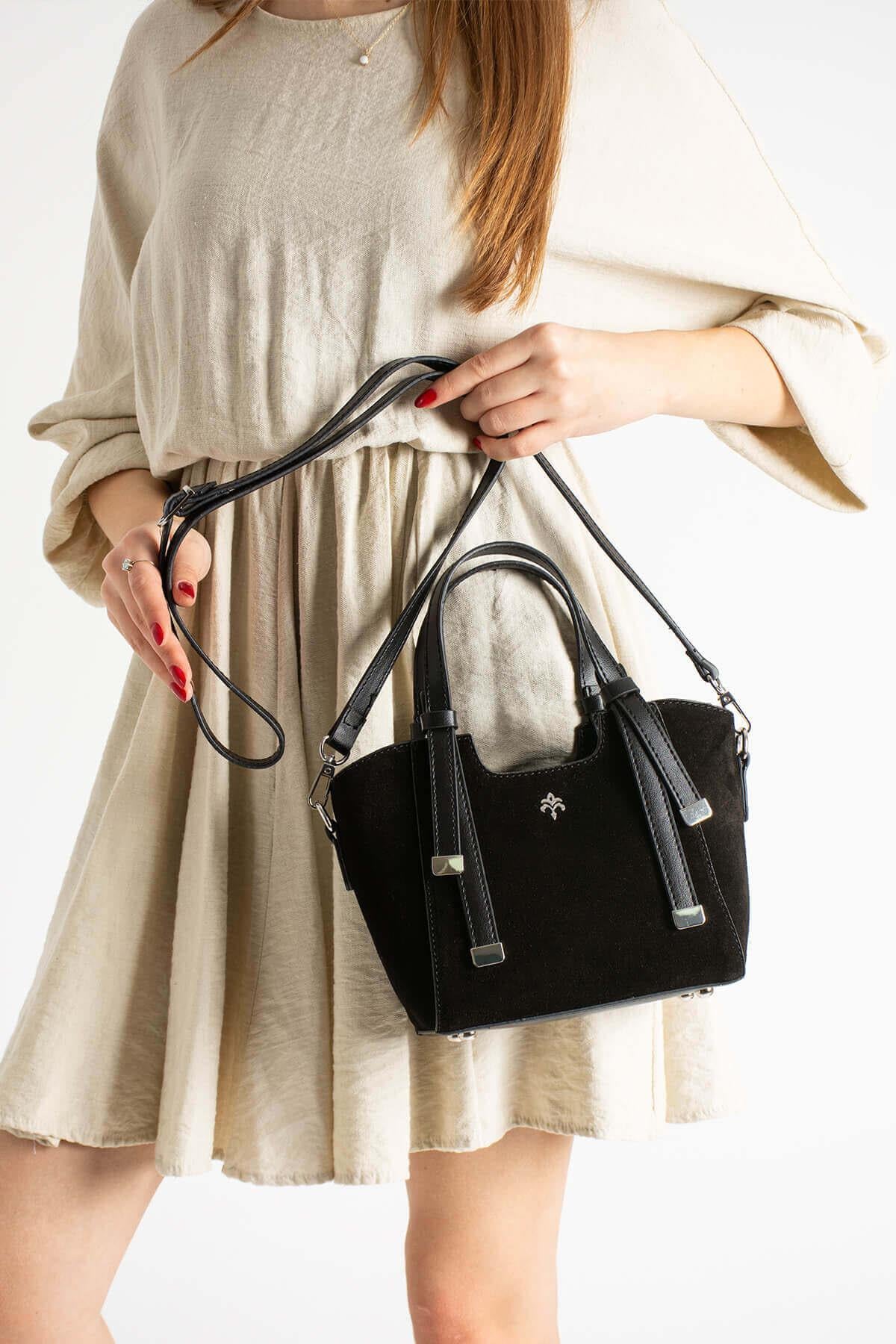 RAELIS Kadın Hakiki Süet Deri El Çantası