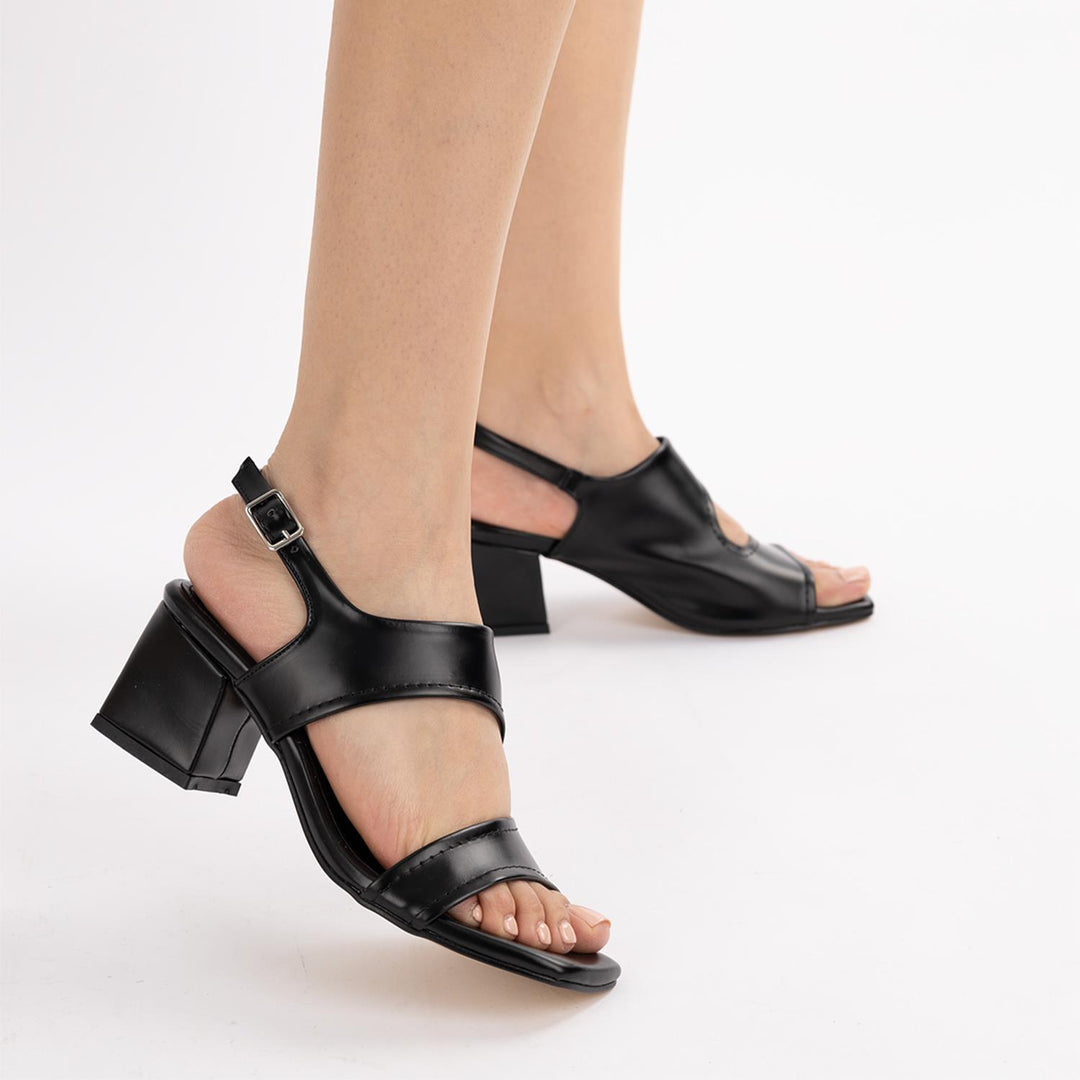 Ranma Kadın Siyah Kalın Topuk Ayakkabı