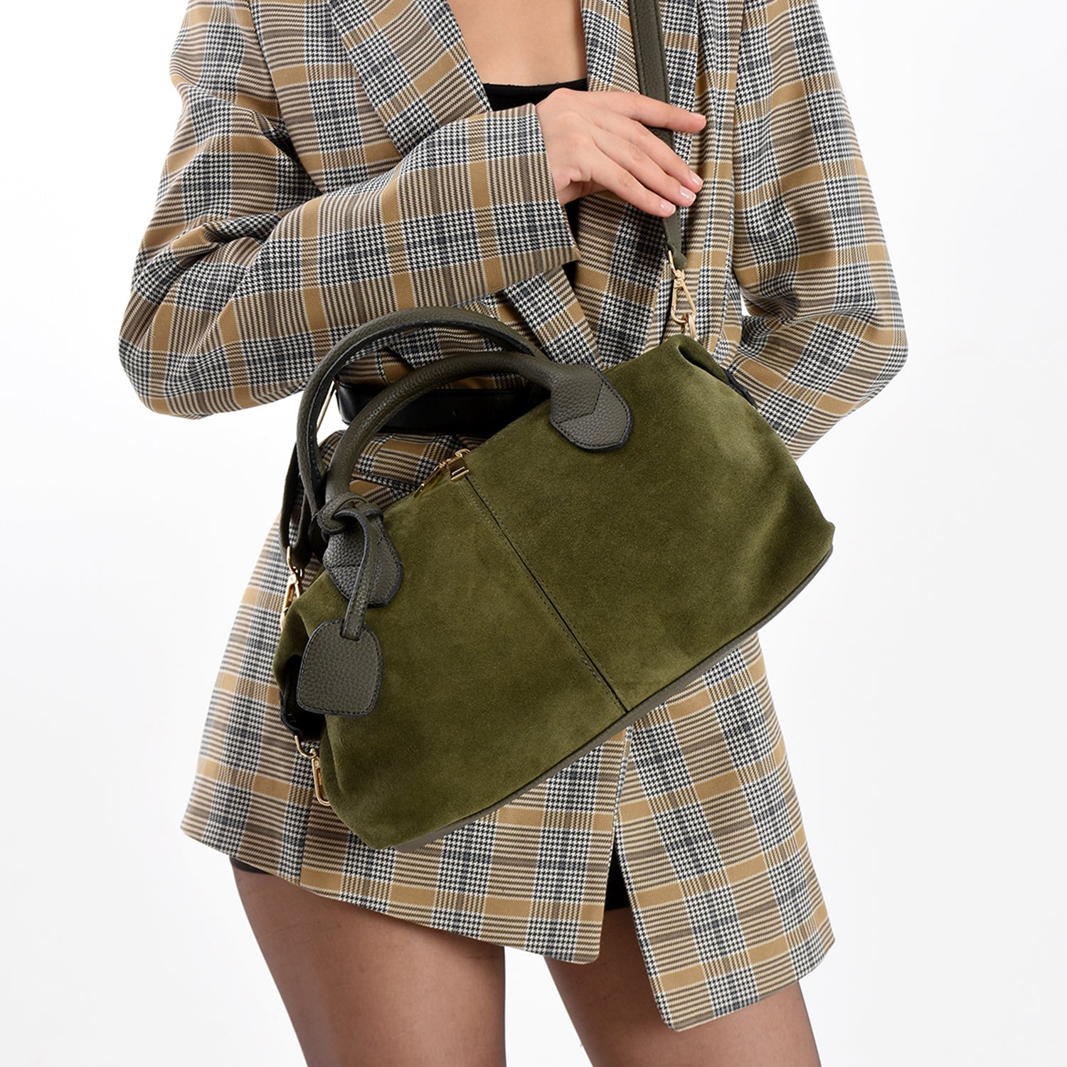 Reldman Kadın Hakiki Süet Deri Omuz Çantası