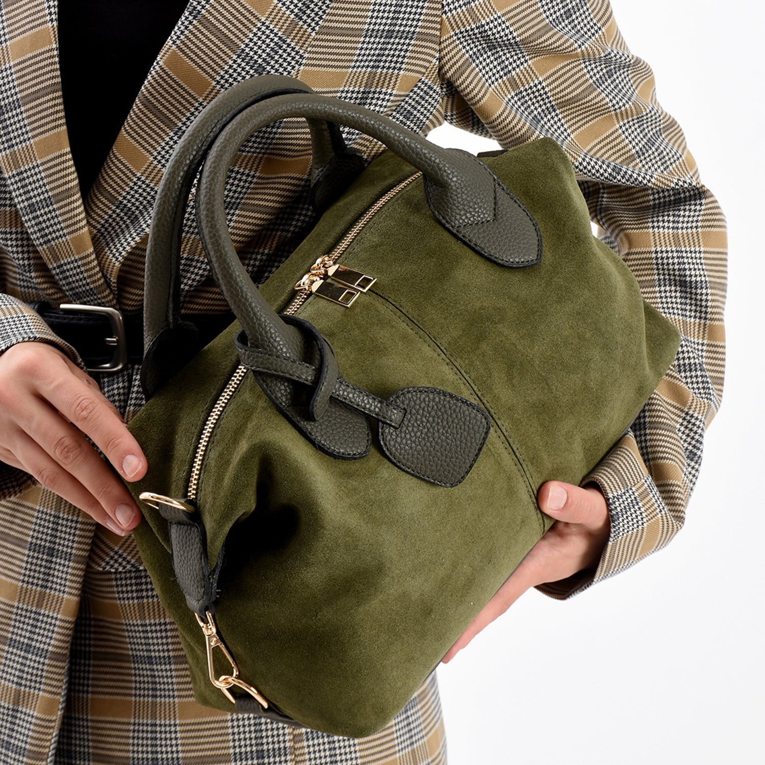 Reldman Kadın Hakiki Süet Deri Omuz Çantası