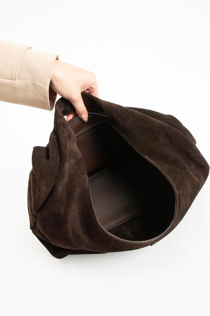 RHEXIA Kadın Hakiki Süet Deri Omuz Çantası