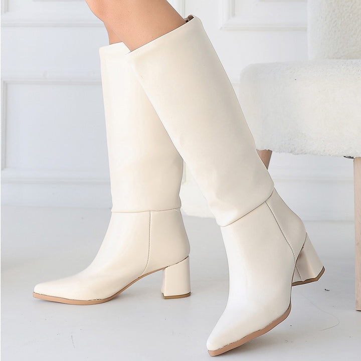 Roksa Ten Kadın Topuklu Çizme