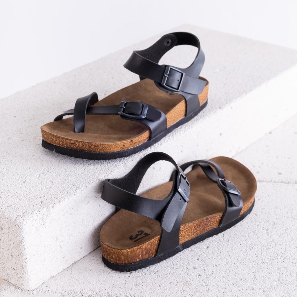 Rosali Siyah Deri Kadın Terlik