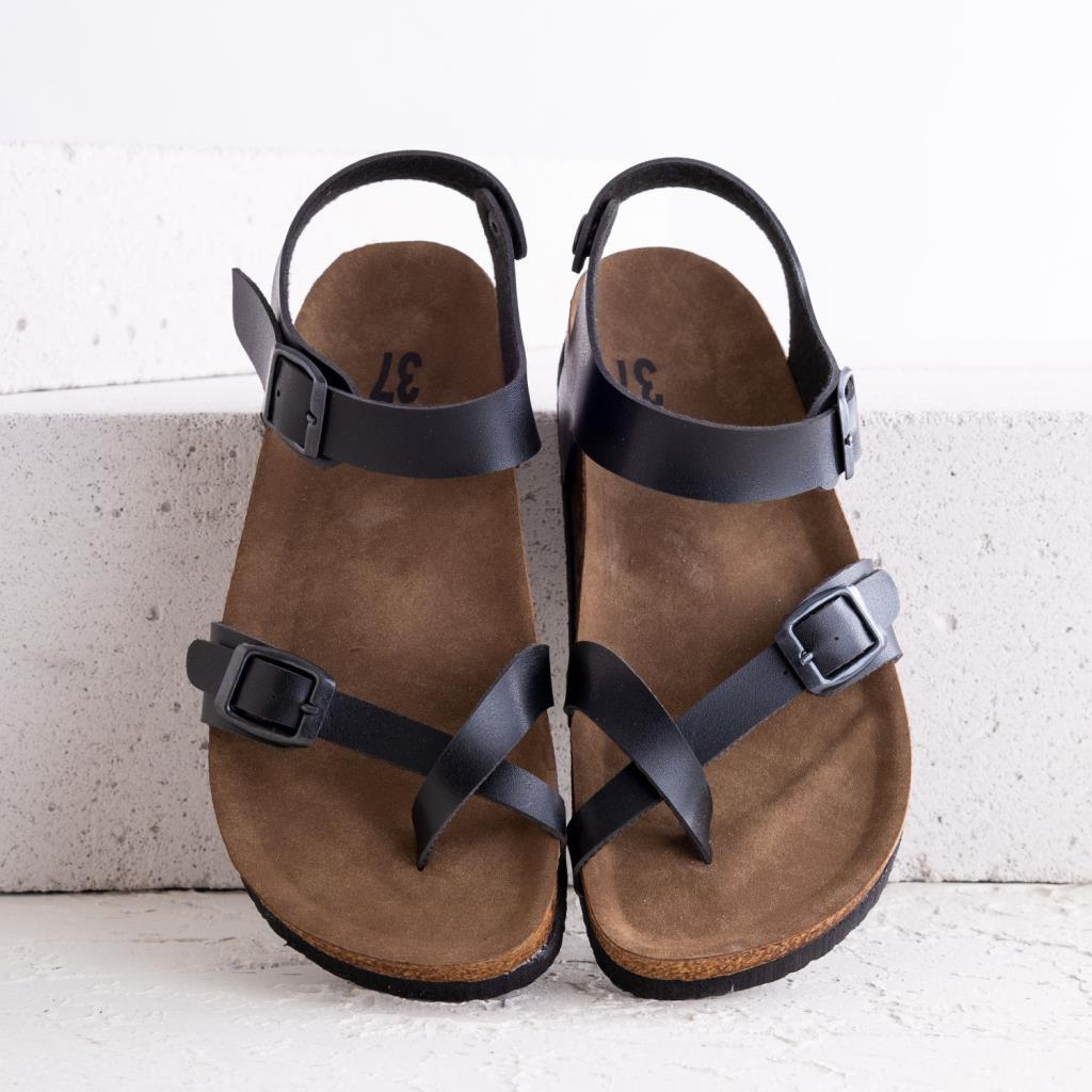 Rosali Siyah Deri Kadın Terlik