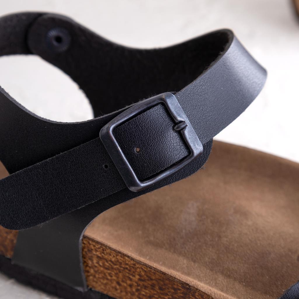 Rosali Siyah Deri Kadın Terlik