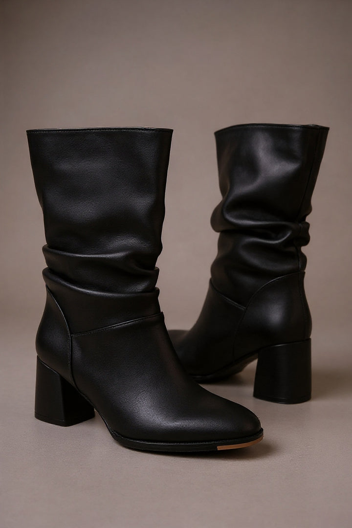 Mevher Siyah Topuklu Körüklü Kadın Bot