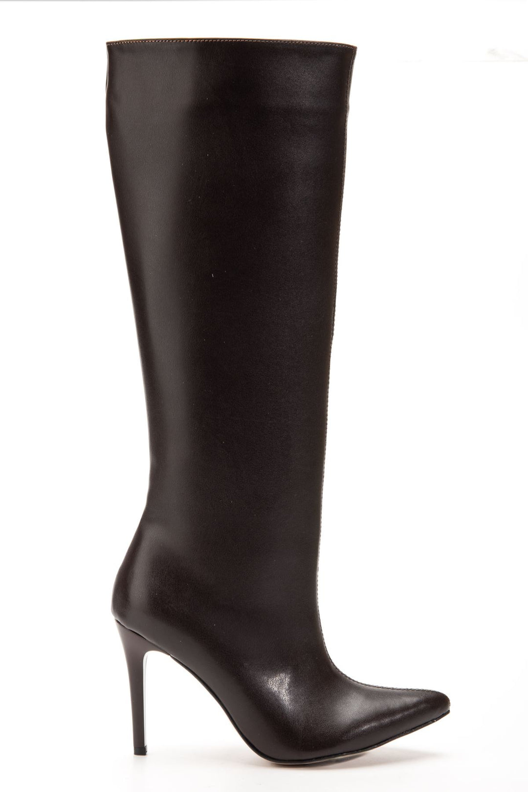 Juven Kadın Kahve Fermuarlı İnce Topuklu Çizme