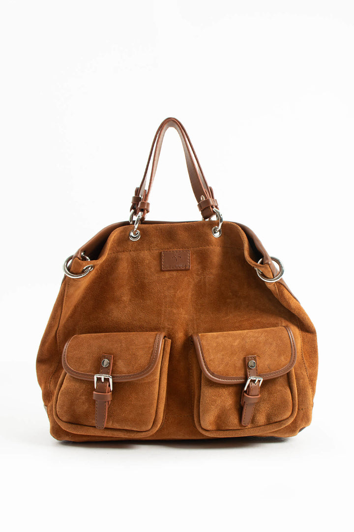 SELORA Hakiki Süet Deri Kadın El Çantası