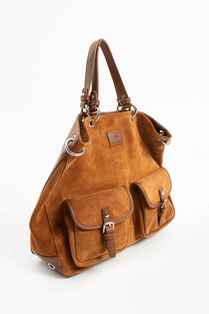 SELORA Hakiki Süet Deri Kadın El Çantası