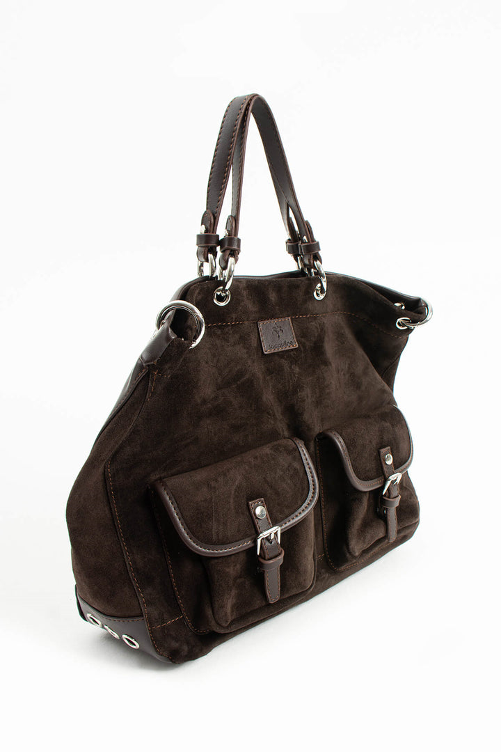 SELORA Hakiki Süet Deri Kadın El Çantası