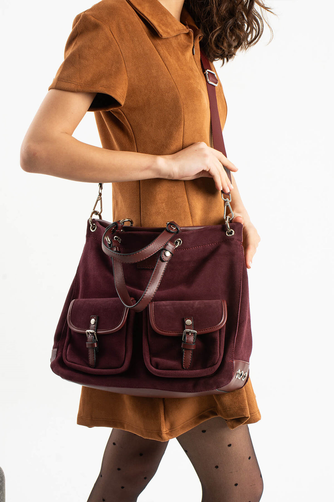 SELORA Hakiki Süet Deri Kadın El Çantası