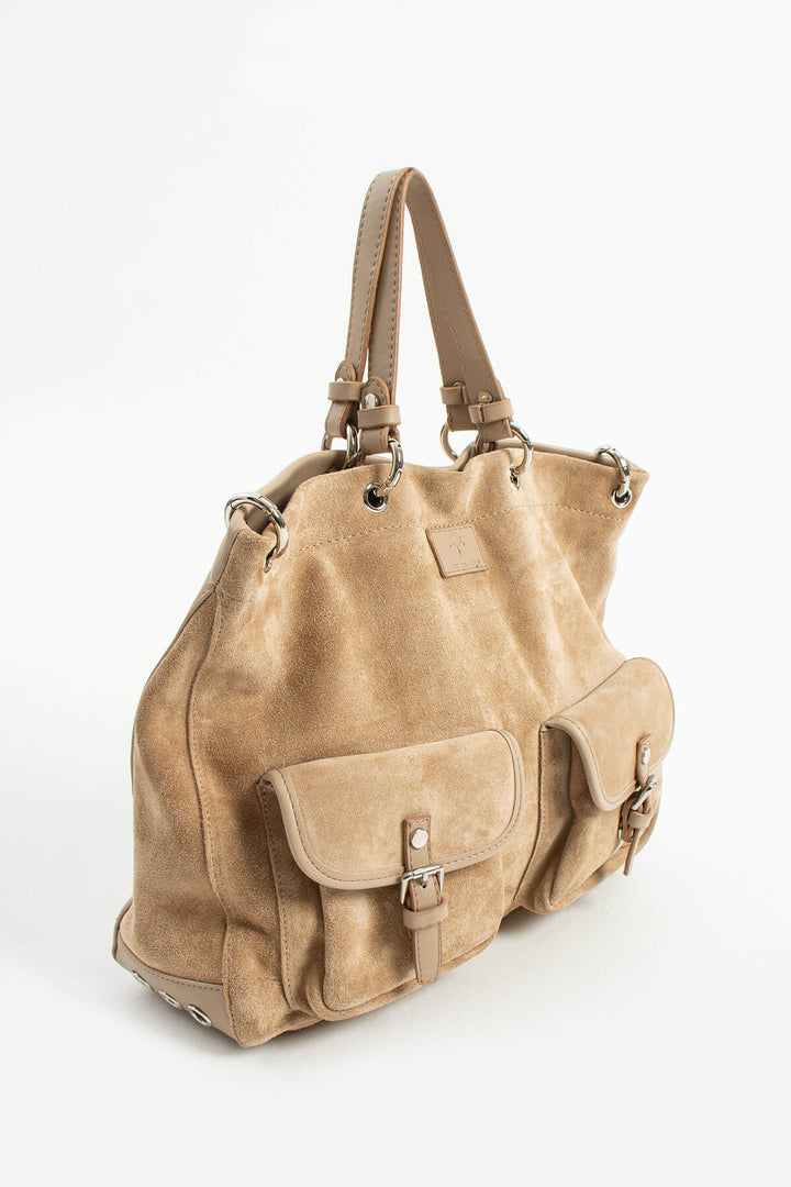 SELORA Hakiki Süet Deri Kadın El Çantası