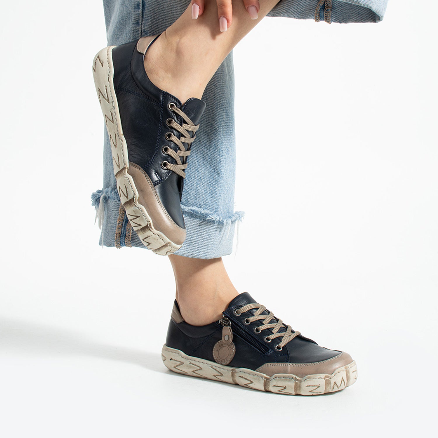 Serpa Kadın Hakiki Deri Koyu Lacivert Günlük Ayakkabı