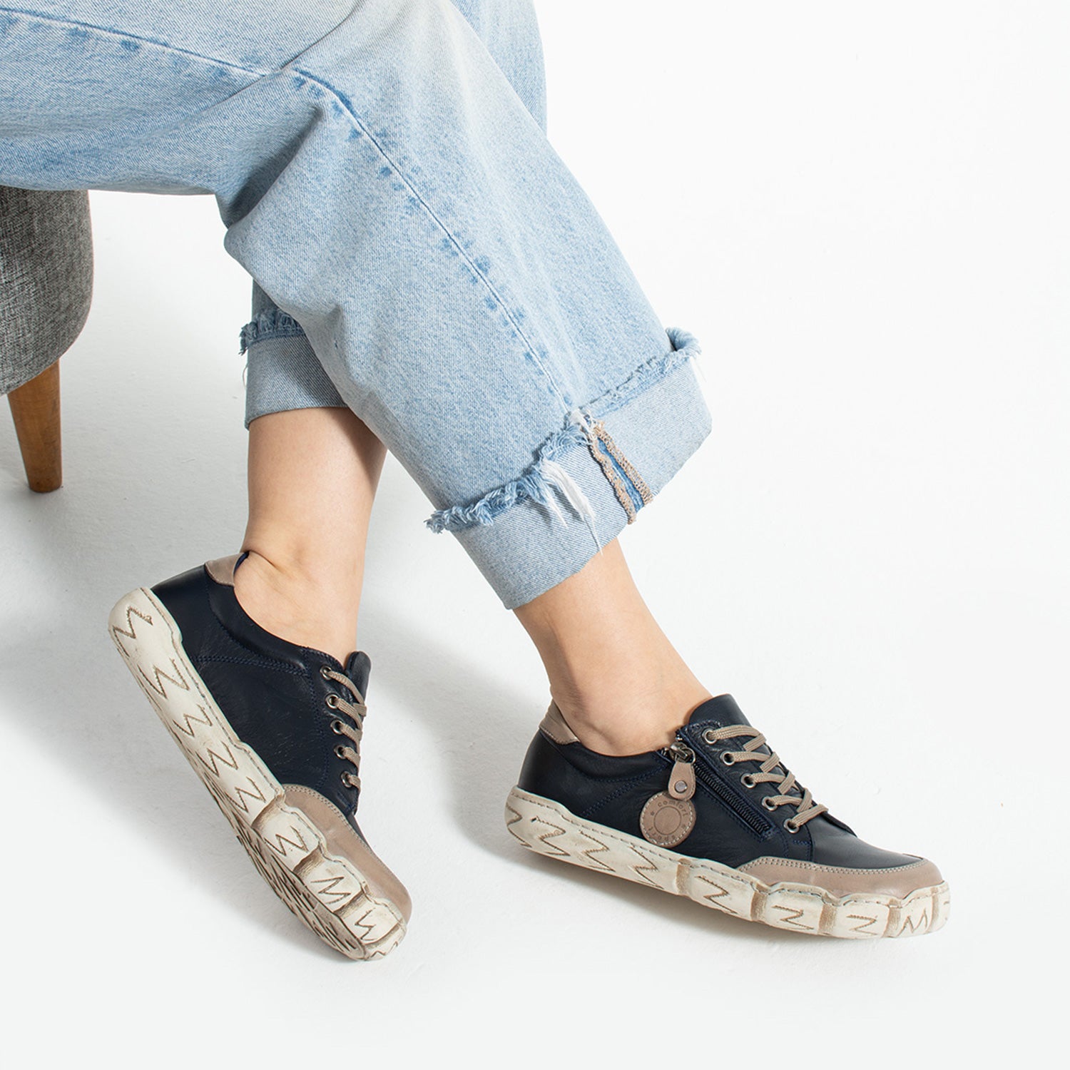 Serpa Kadın Hakiki Deri Koyu Lacivert Günlük Ayakkabı