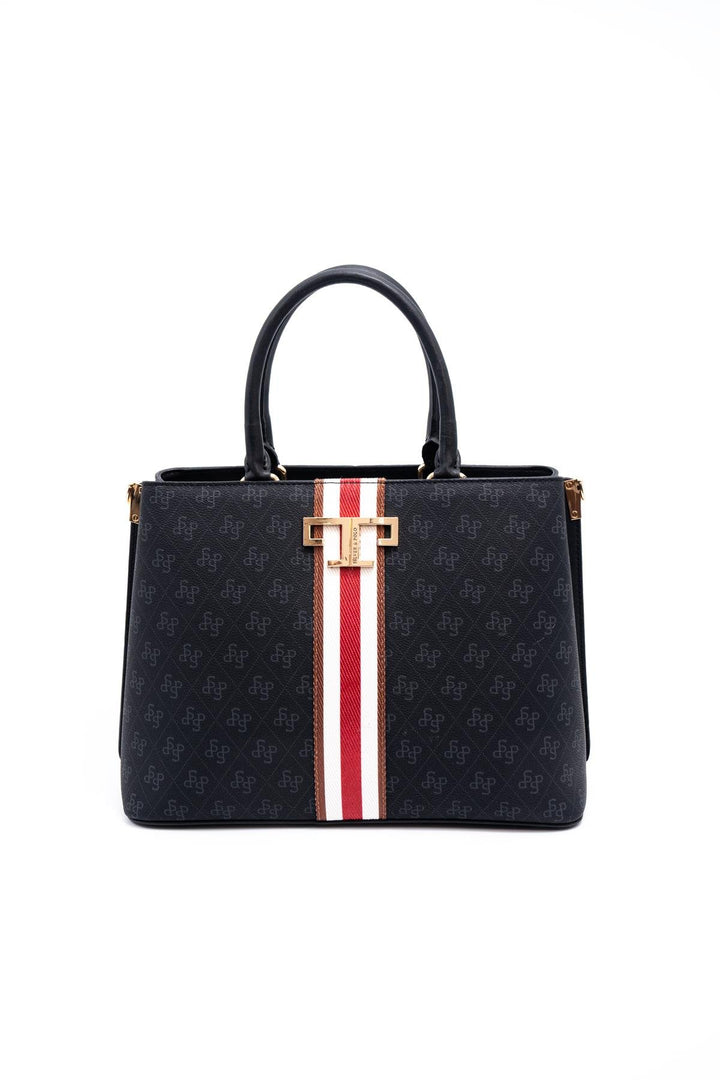 Silver & Polo SP924 Şeritli Monogram Kadın El Çantası