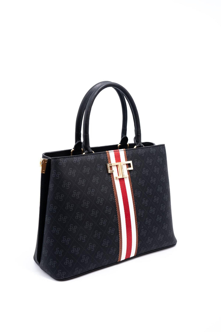 Silver & Polo SP924 Şeritli Monogram Kadın El Çantası