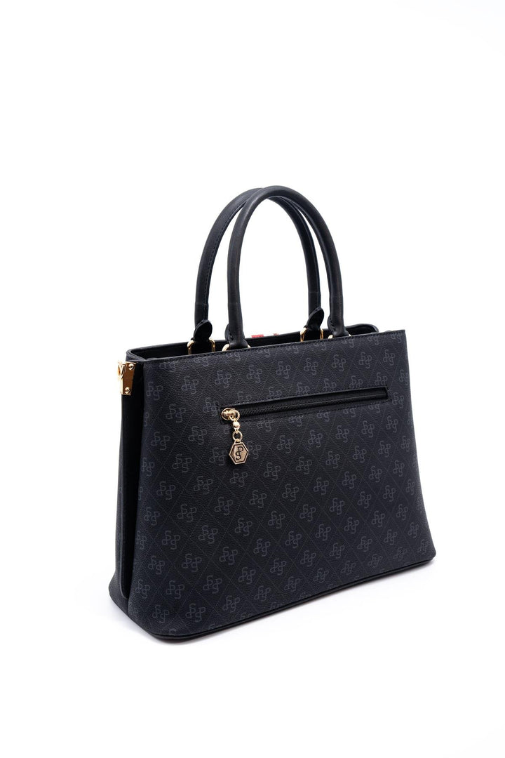 Silver & Polo SP924 Şeritli Monogram Kadın El Çantası