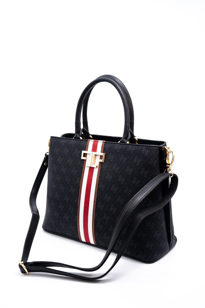 Silver & Polo SP924 Şeritli Monogram Kadın El Çantası