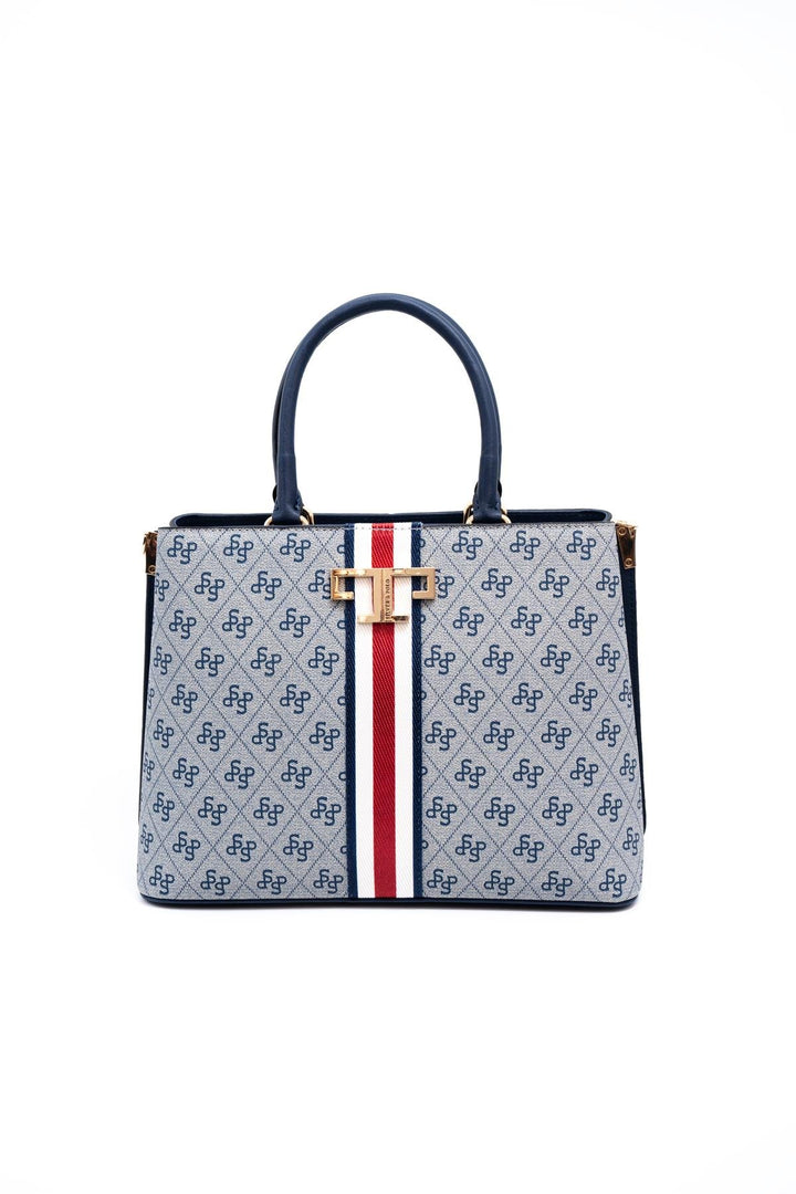 Silver & Polo SP924 Şeritli Monogram Kadın El Çantası