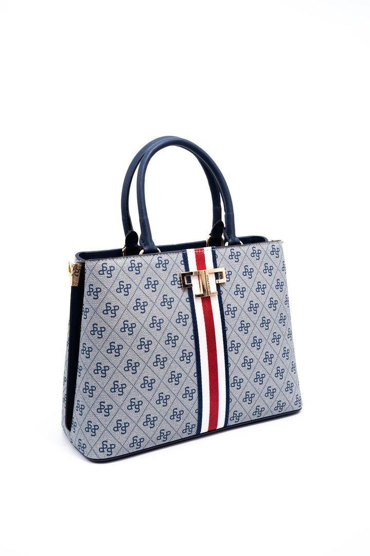 Silver & Polo SP924 Şeritli Monogram Kadın El Çantası