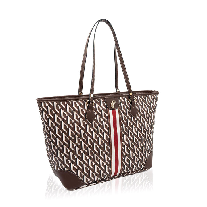 Silver & Polo SP1169 Üç Boyutlu Şeritli Kadın Omuz Shopper Çanta
