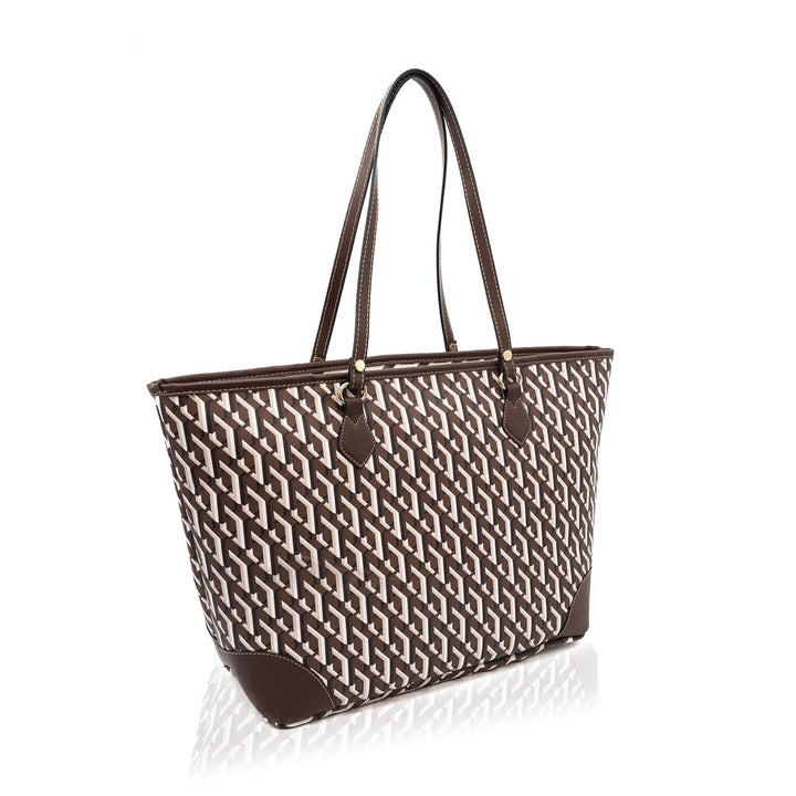 Silver & Polo SP1169 Üç Boyutlu Şeritli Kadın Omuz Shopper Çanta