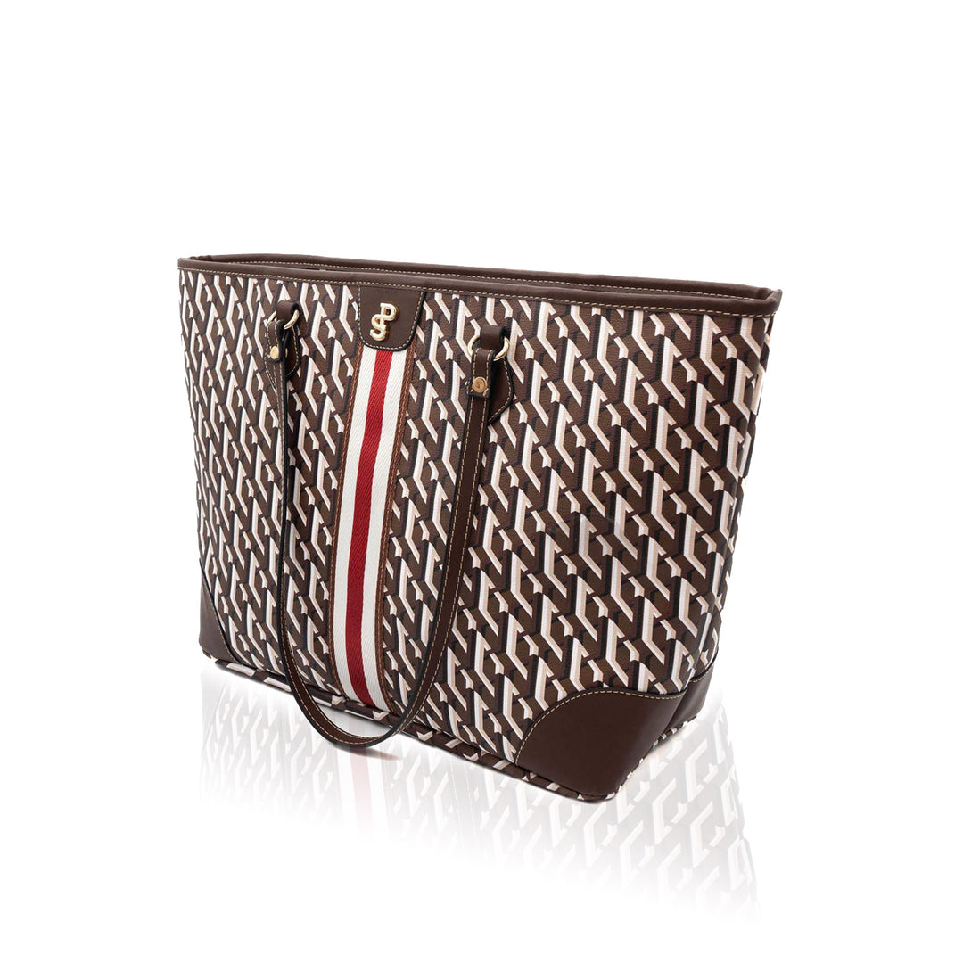 Silver & Polo SP1169 Üç Boyutlu Şeritli Kadın Omuz Shopper Çanta