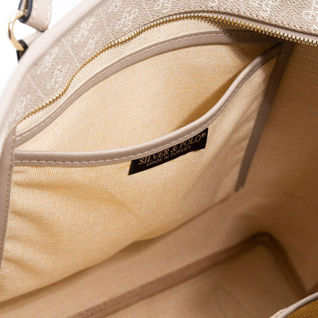 Silver & Polo SP1169 Üç Boyutlu Şeritli Kadın Omuz Shopper Çanta