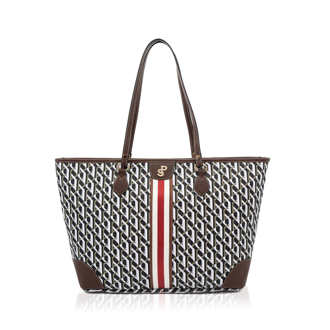 Silver & Polo SP1169 Üç Boyutlu Şeritli Kadın Omuz Shopper Çanta