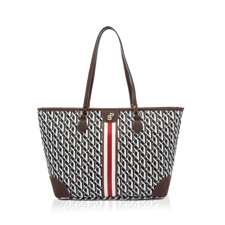 Silver & Polo SP1169 Üç Boyutlu Şeritli Kadın Omuz Shopper Çanta