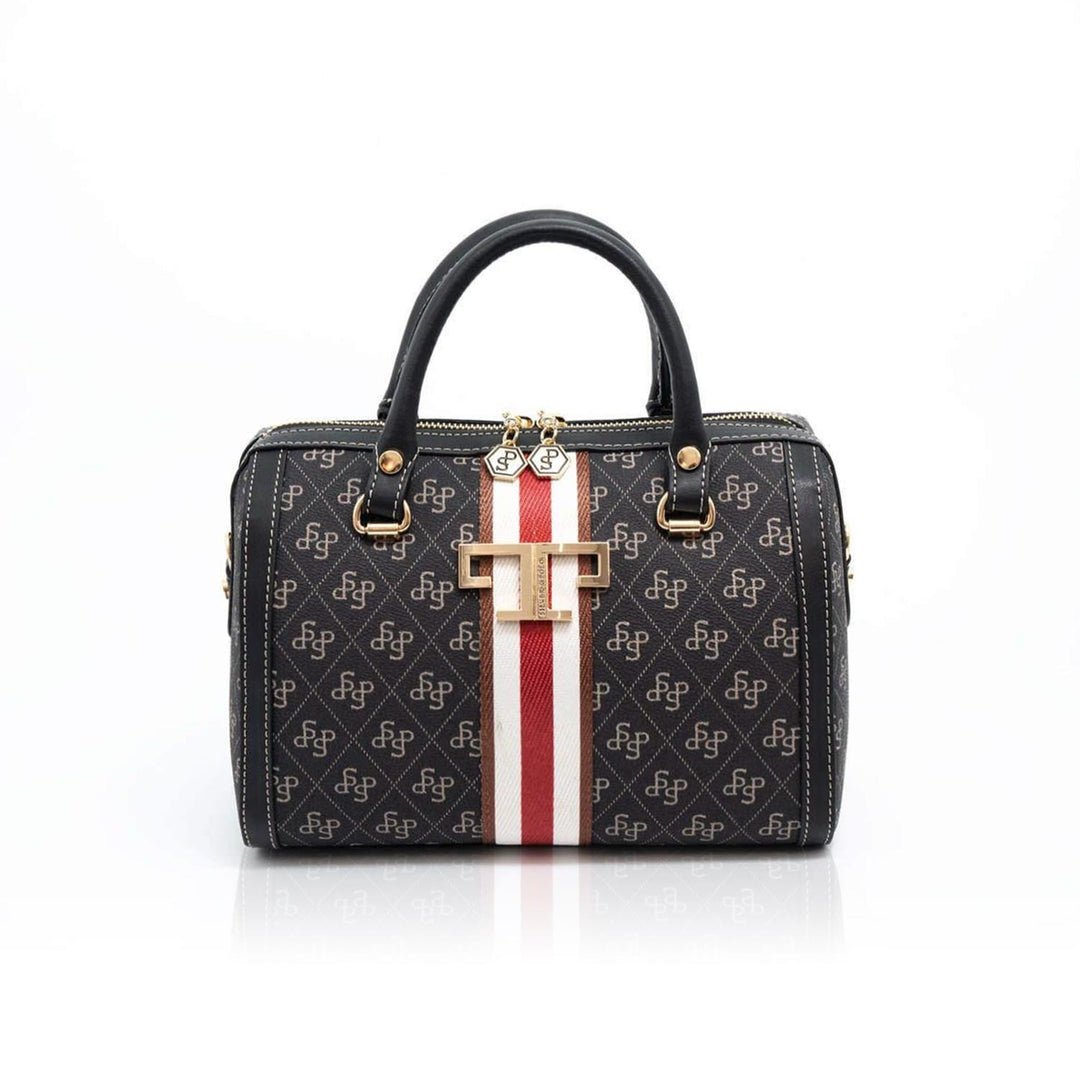 Silver & Polo SP1091 Şeritli Monogram Kadın El Çantası