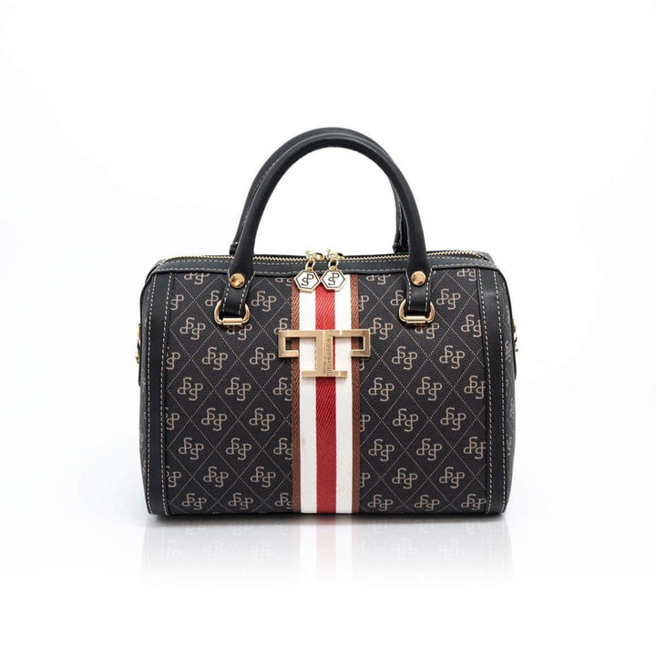Silver & Polo SP1091 Şeritli Monogram Kadın El Çantası