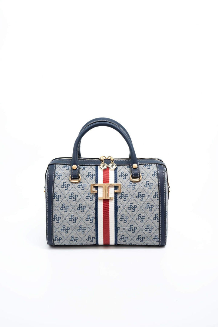 Silver & Polo SP1091 Şeritli Monogram Kadın El Çantası