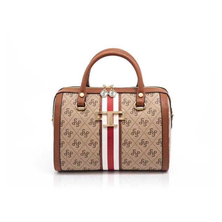 Silver & Polo SP1091 Şeritli Monogram Kadın El Çantası