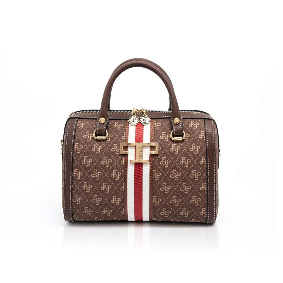 Silver & Polo SP1091 Şeritli Monogram Kadın El Çantası