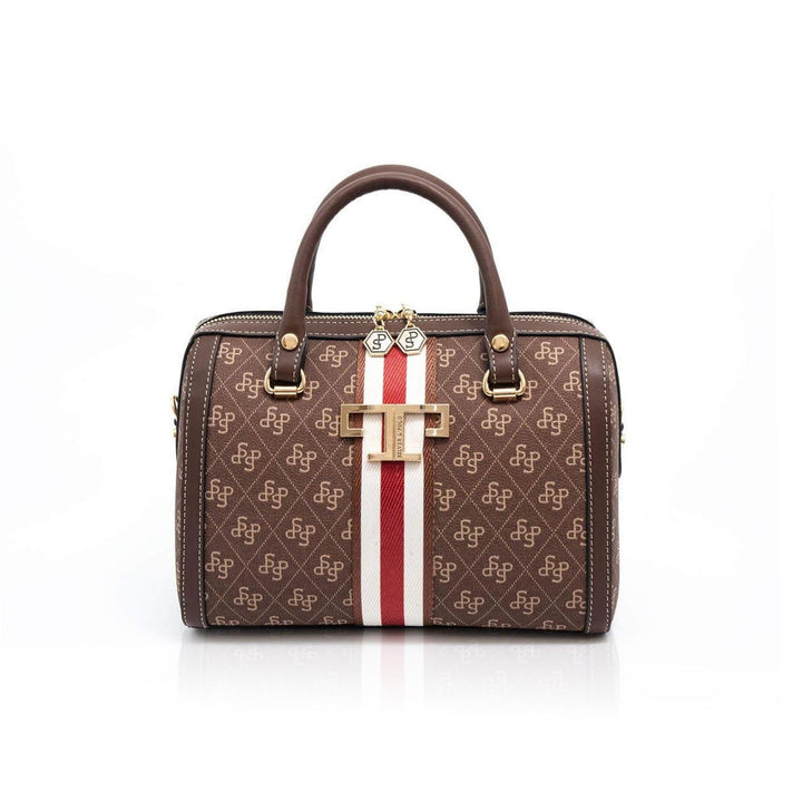 Silver & Polo SP1091 Şeritli Monogram Kadın El Çantası