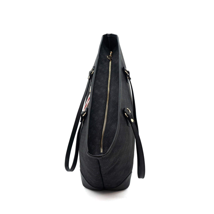 Silver & Polo SP1169 Şeritli Monogram Kadın Omuz Shopper Çanta