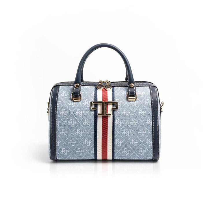 Silver & Polo SP1091 Şeritli Monogram Kadın El Çantası
