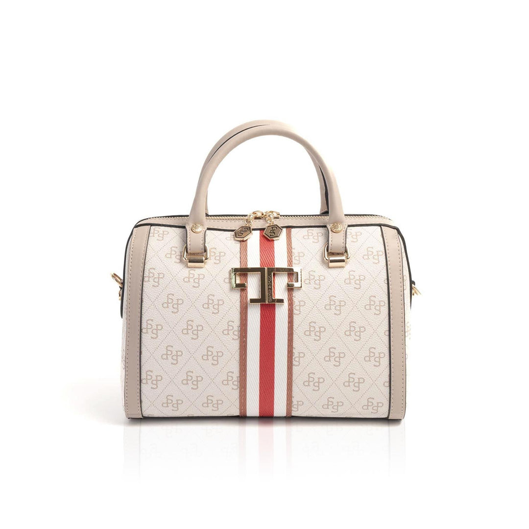Silver & Polo SP1091 Şeritli Monogram Kadın El Çantası