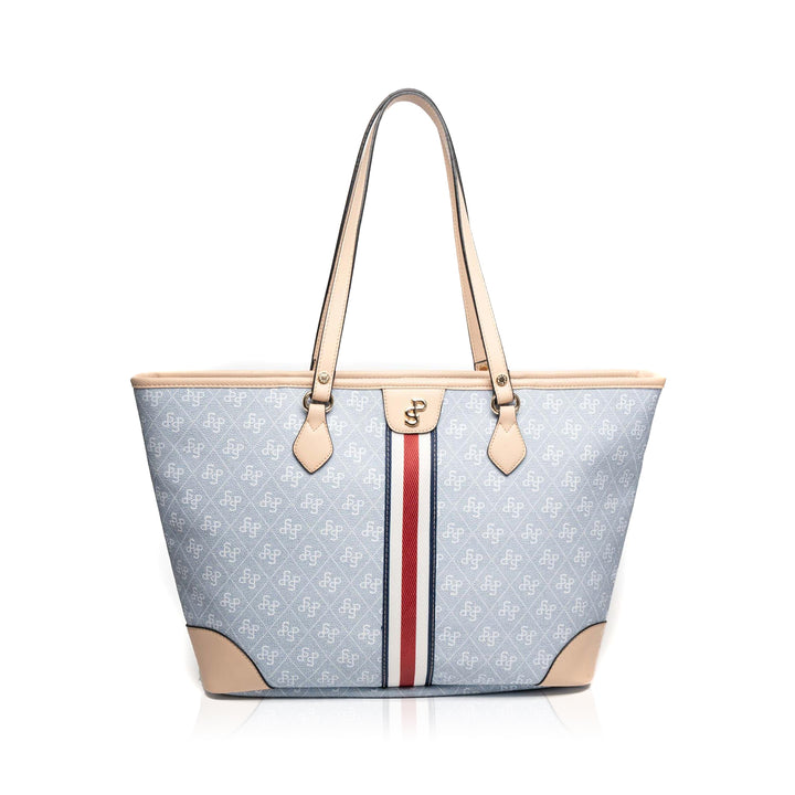 Silver & Polo SP1169 Şeritli Monogram Kadın Omuz Shopper Çanta
