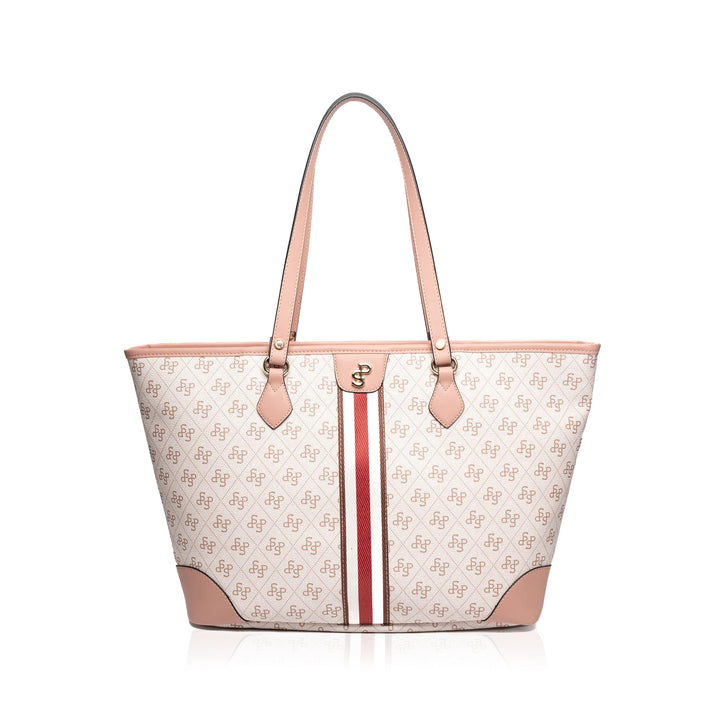 Silver & Polo SP1169 Şeritli Monogram Kadın Omuz Shopper Çanta