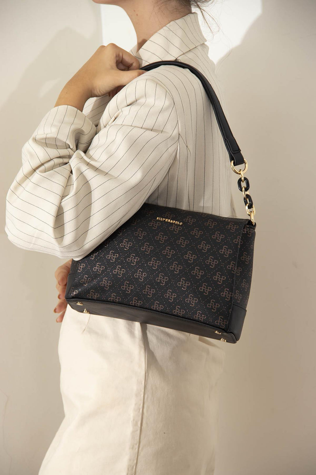 Silver & Polo SP910 Monogram Kadın Omuz Çantası