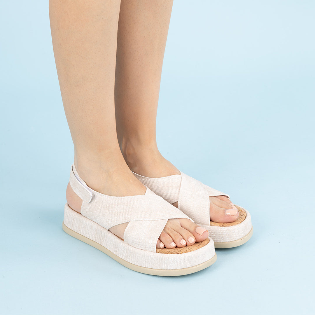Sims Kadın Kot Görünümlü Ten Sandalet