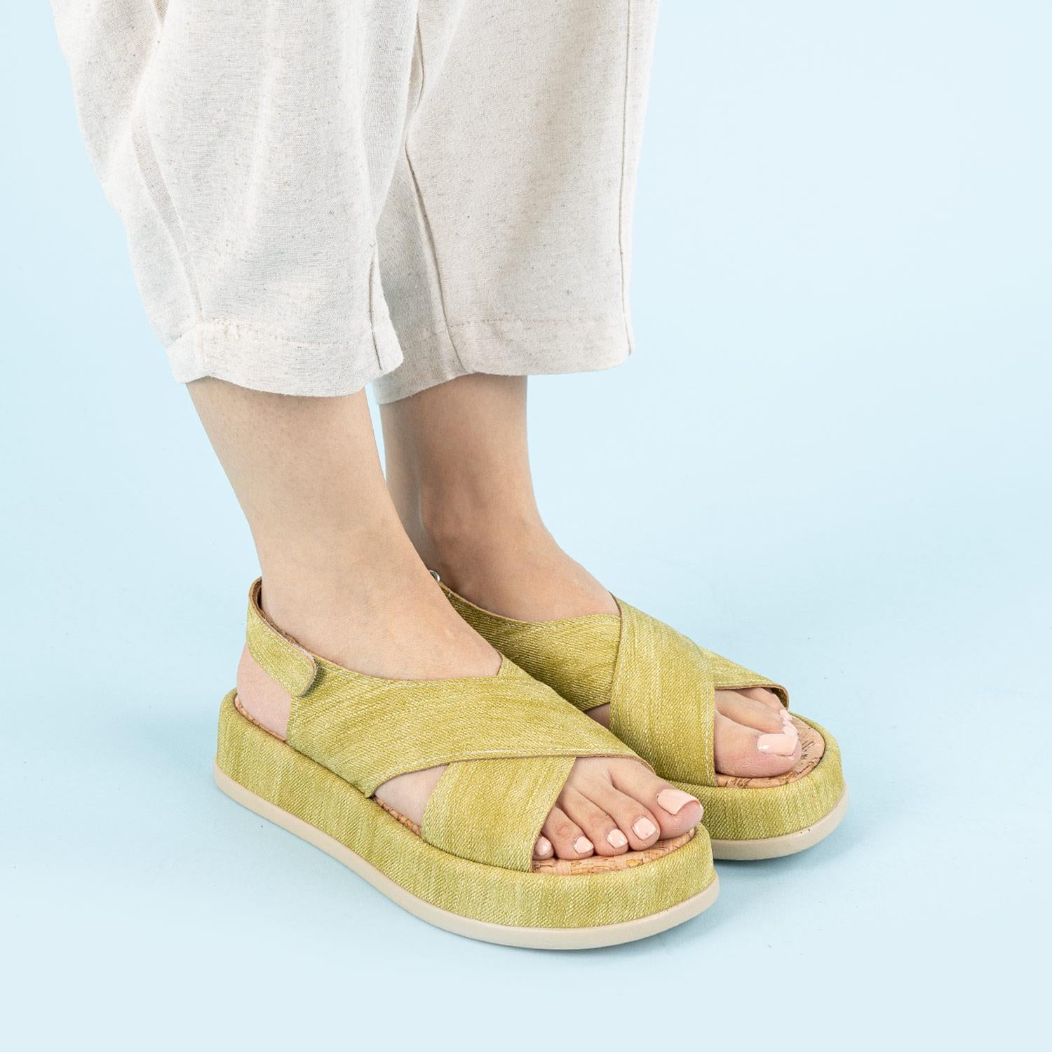 Electric yellow nubuck women's marisa sandals on sale