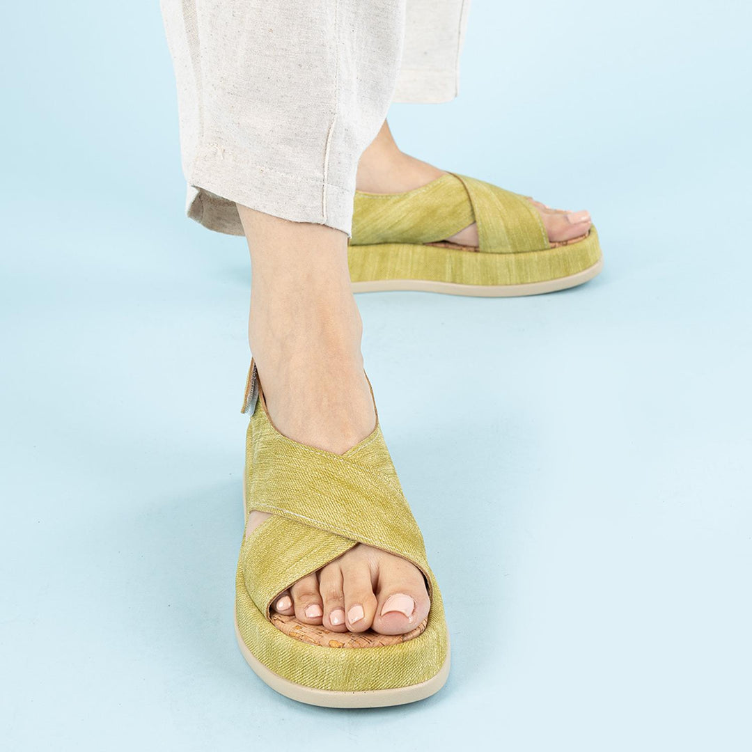 Sims Kadın Kot Görünümlü Yeşil Sandalet